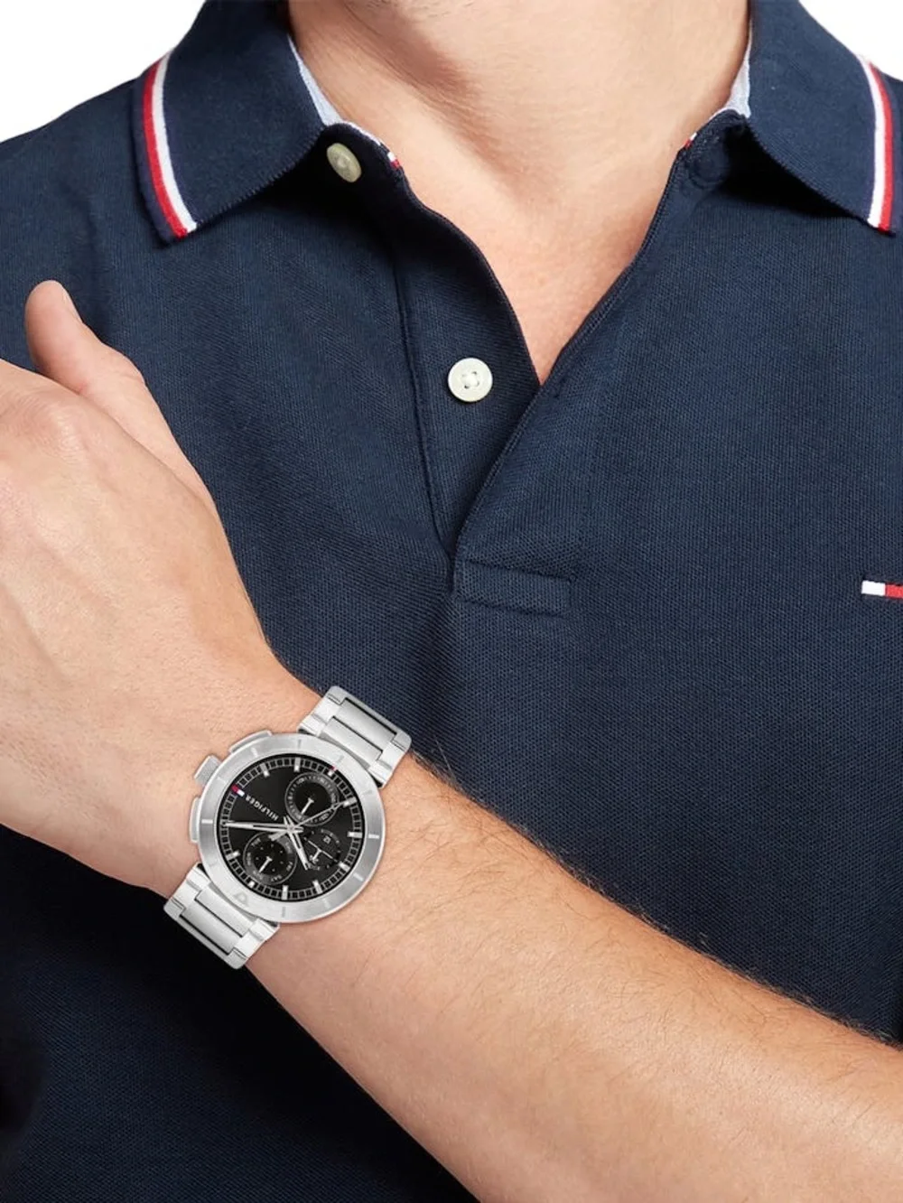 Tommy Hilfiger Lorenzo Stainless Steel Black Dial